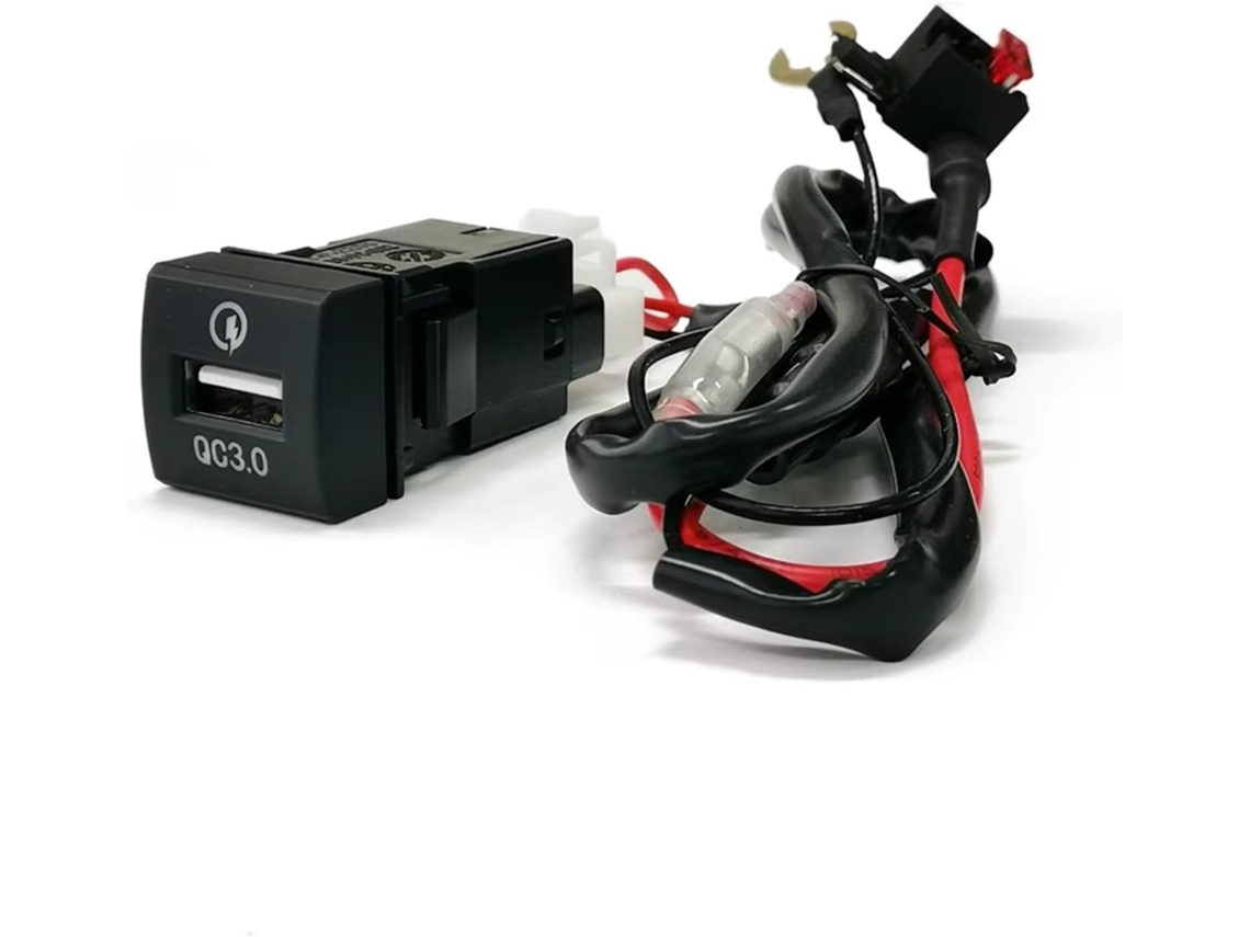 Conector Usb Aux Para Console De Carro, Compatível Com Camry 2019, 2020e 2021, Com Botão Adaptador Qc30