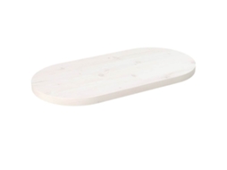 Vidaxl Tampo De Mesa Oval 60x30x2,5 Cm Madeira De Pinho Maciça Branco