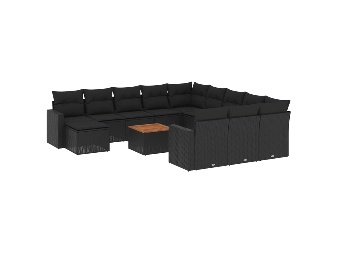 Garden Sofa Set, Garden Sofa Sets Vidaxl Preto Rattan / Vime (n/a)