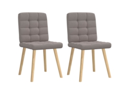 Vidaxl Cadeiras De Jantar 2 Pcs Tecido Cinzento-acastanhado