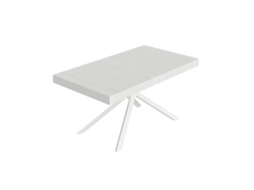 Mesa Extensível Niket 160/264x90 Cm Freixo Branco Com Pés Brancos Itamoby