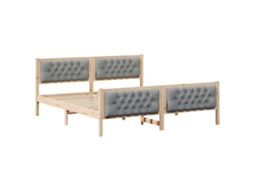 Estrutura de Cama com Cabeceira Cinzento Claro 180x200 cm MAISON EXCLUSIVE