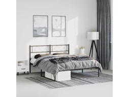 Estrutura De Cama Com Cabeceira 135x190 Cm Metal Preto