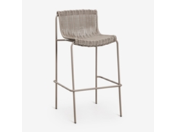 Sklum Pack De 2 Bancos Altos Em Rattan Sintético E Aço Revia Ratán Pe Moka Brown         ↑75 Cm