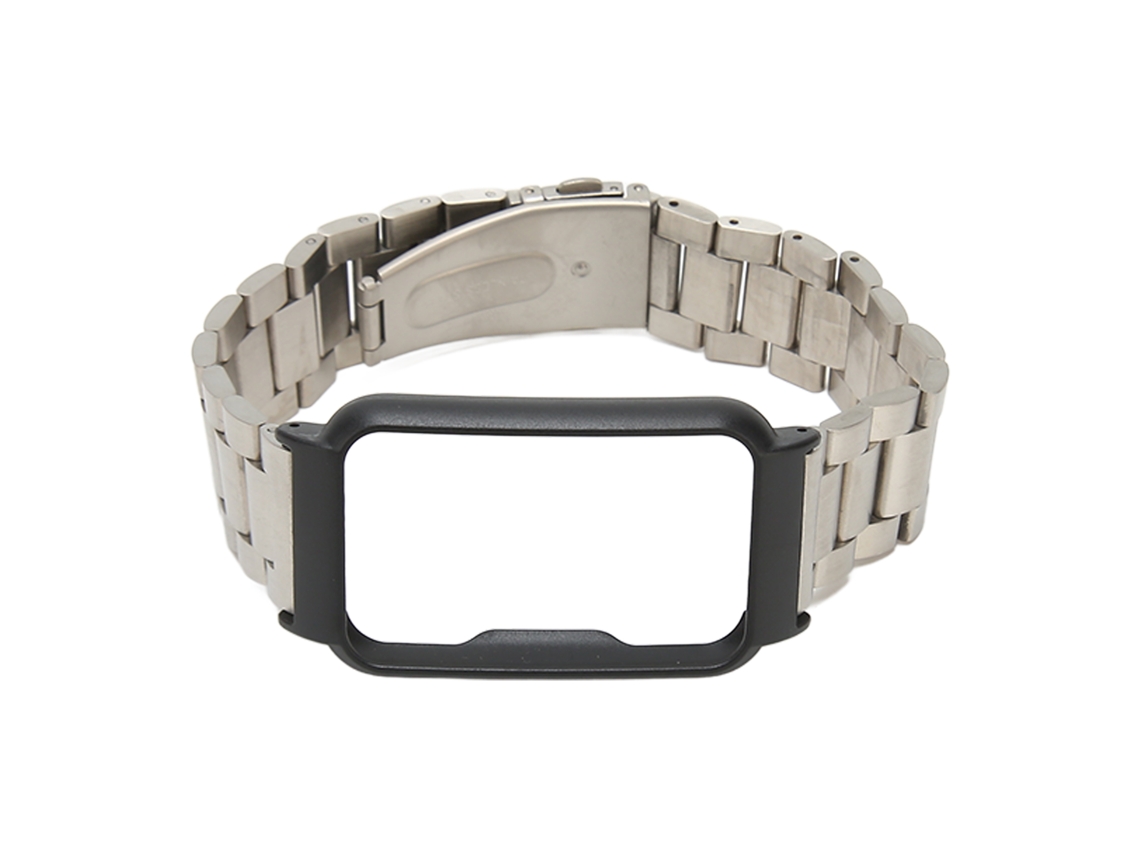 Pulseira de Aço Inoxidável com Capa Protetora para Oppo Watch Free Prata