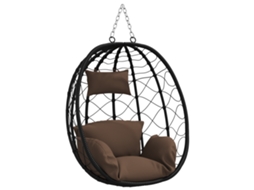 Conjunto 1 Cadeira Suspensa Vidaxl Castanho Vime Pe (91,5 X 54,5 X 107 Cm)