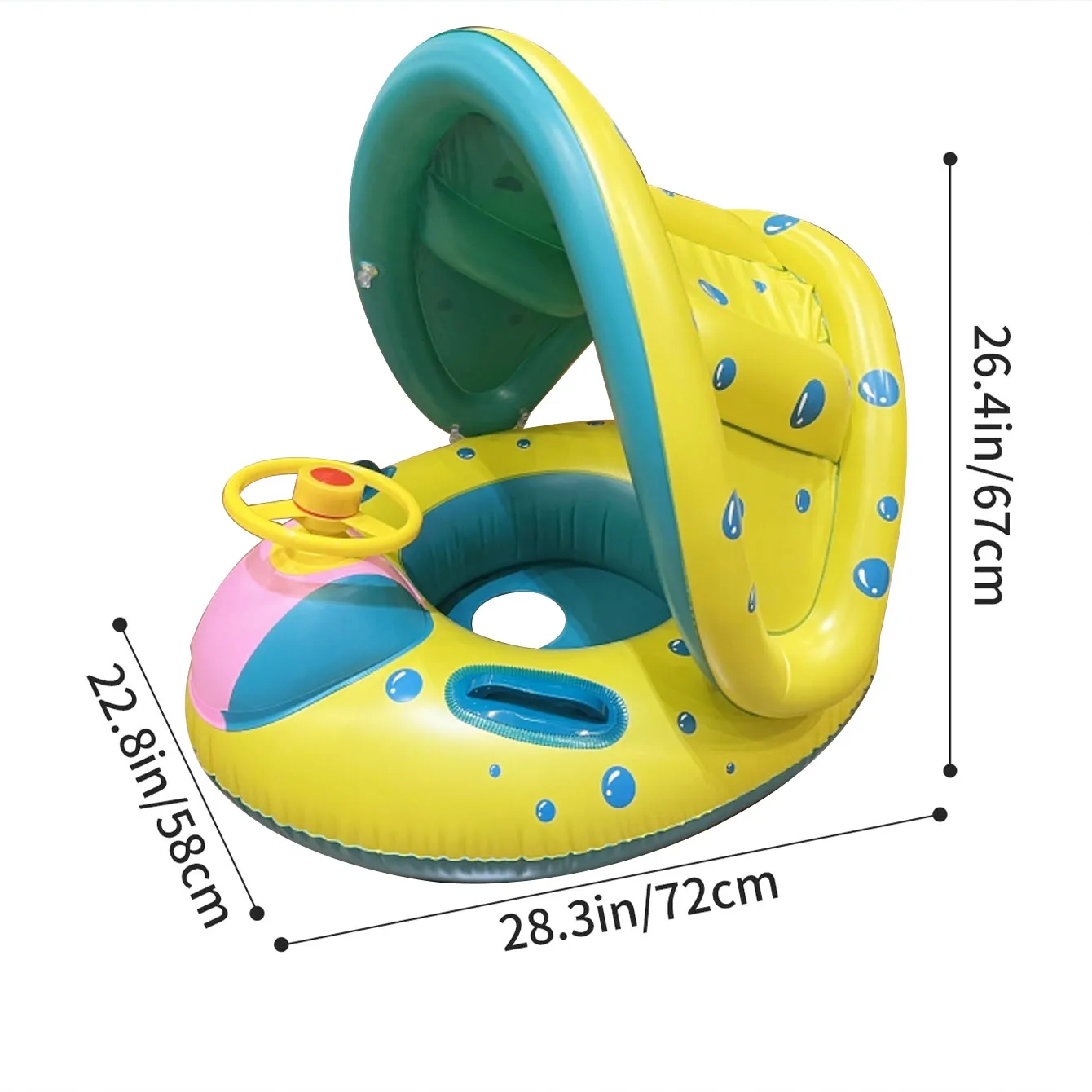 ( ) 1 Boia Inflável Para Natação, Boia Inflável Para Piscina Com Proteção Solar