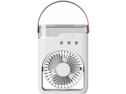 Mini Ventilador Mesa Névoa Luz Noturna Inclinação 45° Branco