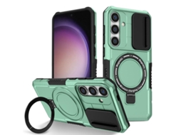 Capa Zruxe Compativel Com Samsung Galaxy S25 5g (sliding Camshield - Magsafe - Tpu Hibrida - Pc - Azul Claro)