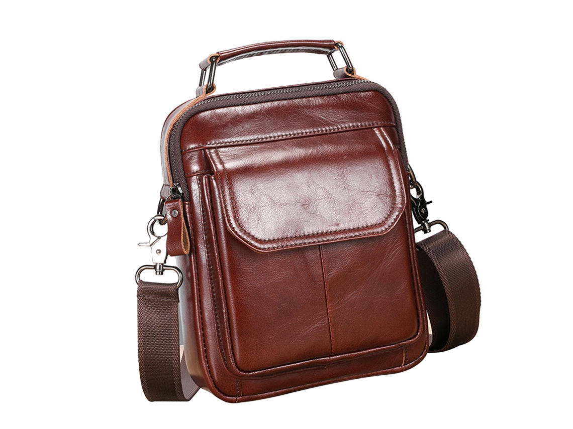 Bolsa Transversal Couro Masculina Vintage