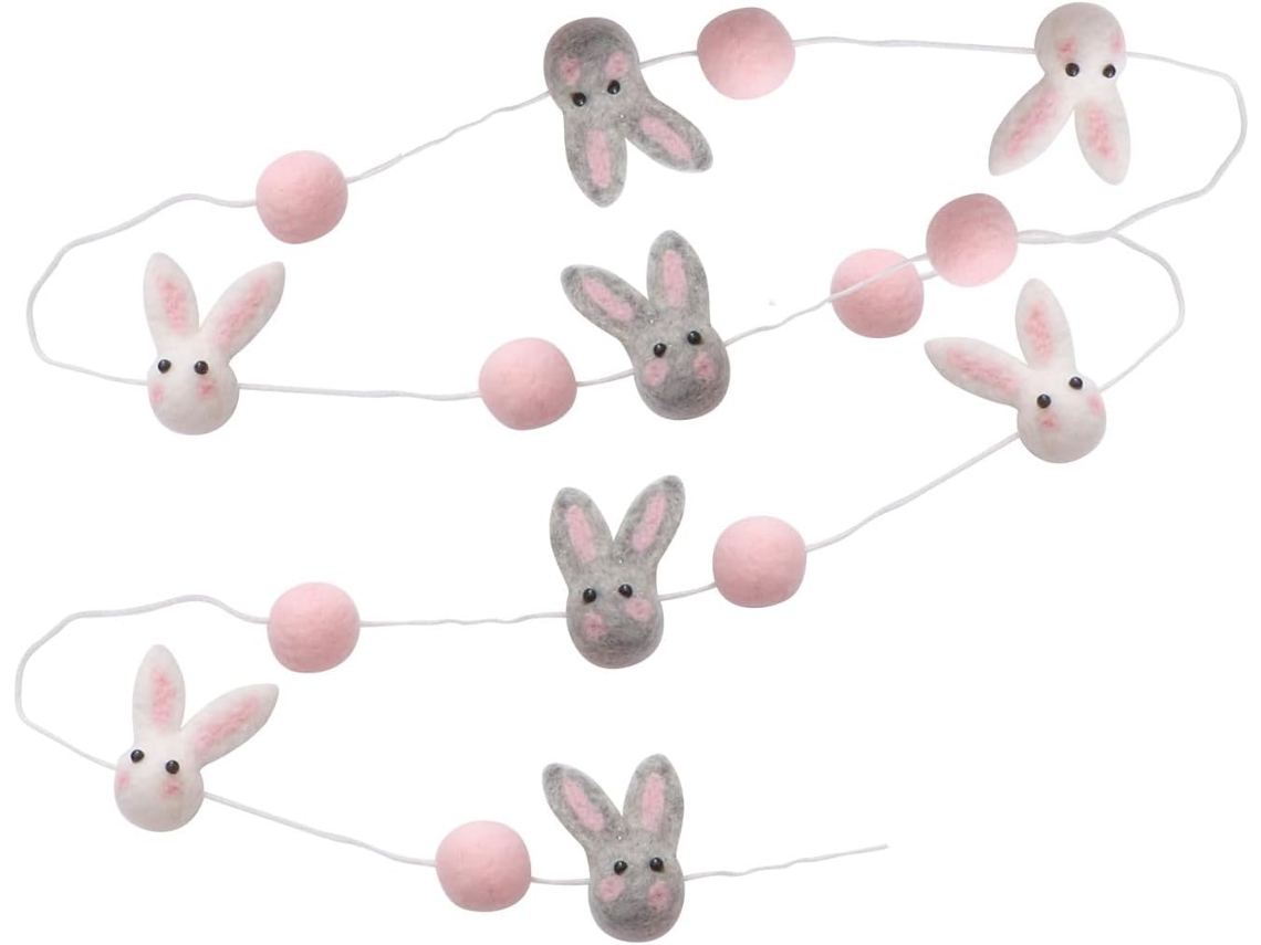 Guirlanda Coelhinhos Pendurar Ideal Decoração Festas Enfeite Decorativo Quartos Meninos Meninas Bolas Macias GOKOCO