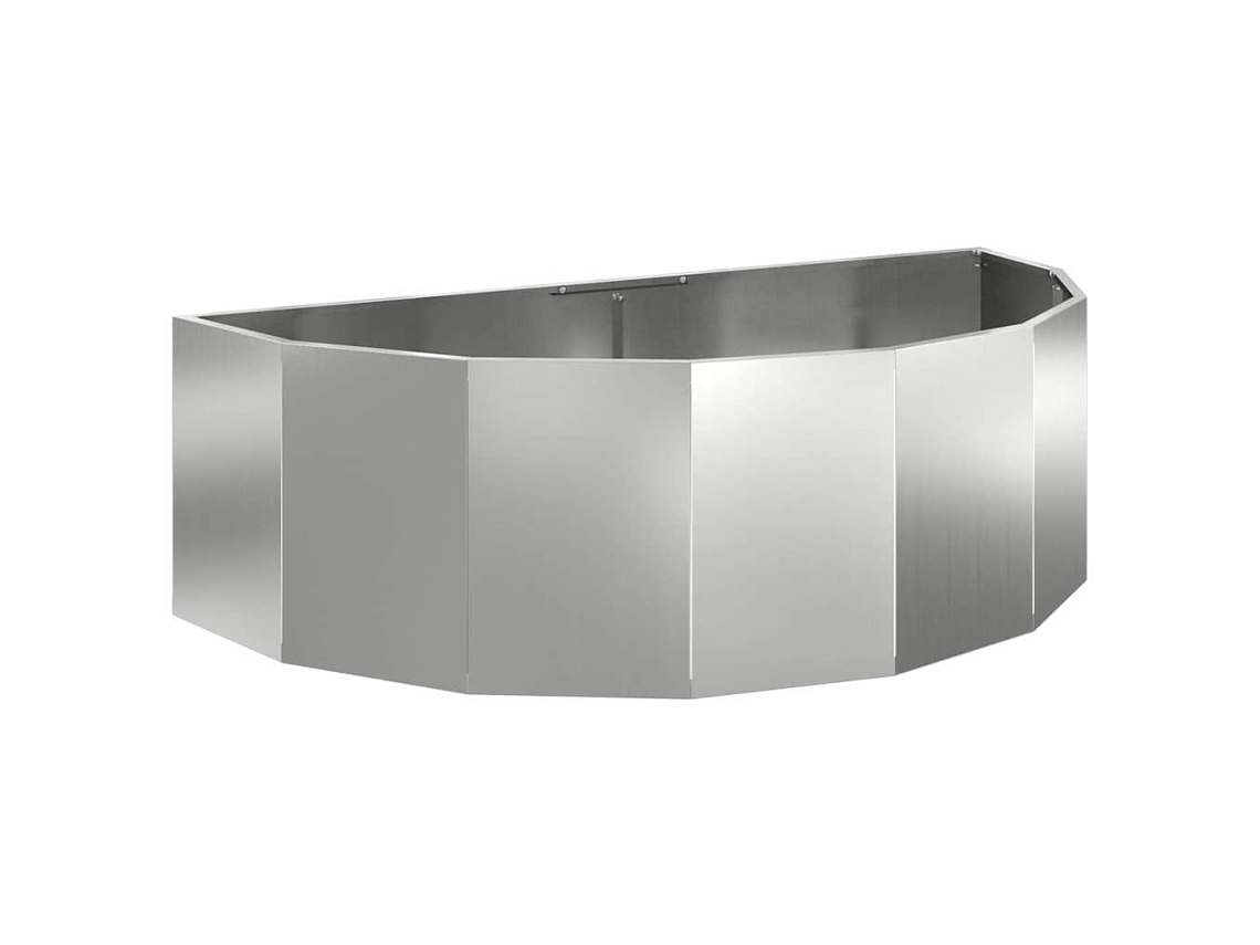 Conjunto 1 Vaso De Exterior Vidaxl Prateado Aço (120 X 60 X 35 Cm)