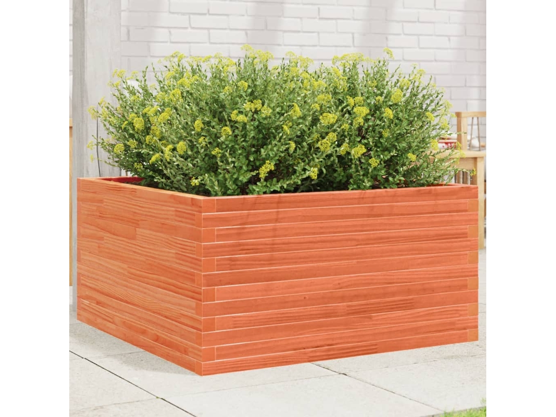 Vidaxl Vaso/floreira De Jardim 90x90x46 Cm Pinho Maciço Castanho-mel