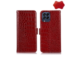 Capa De Celular Em Couro De Crocodilo Com Camada Superior De Couro Bovino Para Samsung Galaxy M53 5g
