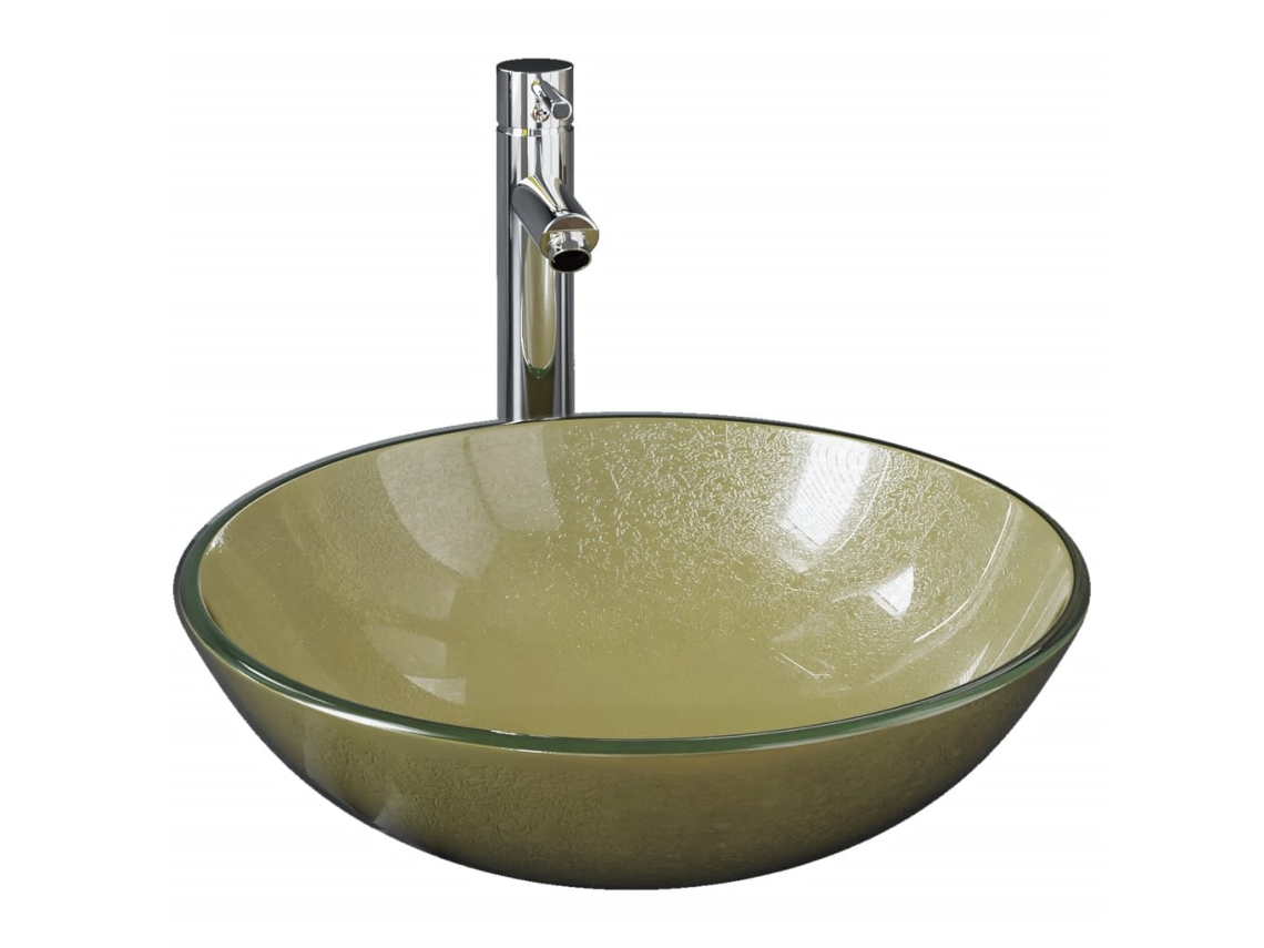 Bathroom Sink,bathroom Sinks Vidaxl Ouro Vidro (n/a)