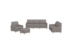 Sofa Set, Sofa Sets Vidaxl Cinzento-acastanhado Tecido (n/a)