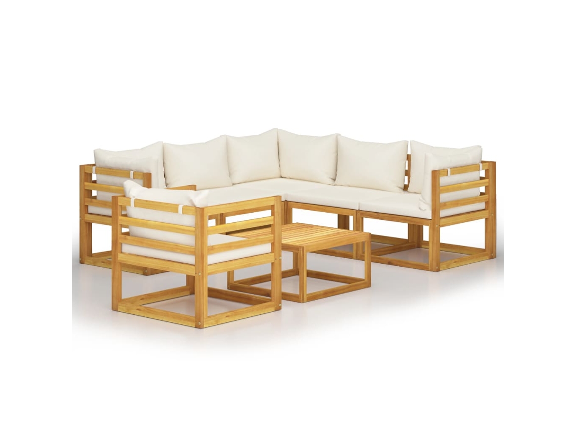 Garden Lounge Set, Garden Lounge Sets Vidaxl Creme Madeira De Acácia (n/a)