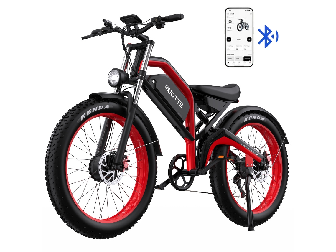 Bicicleta Elétrica Duotts N26 1500w, Bateria De 48v 20ah, 50km/h, Pneus Largos 264.0, Com Função De App