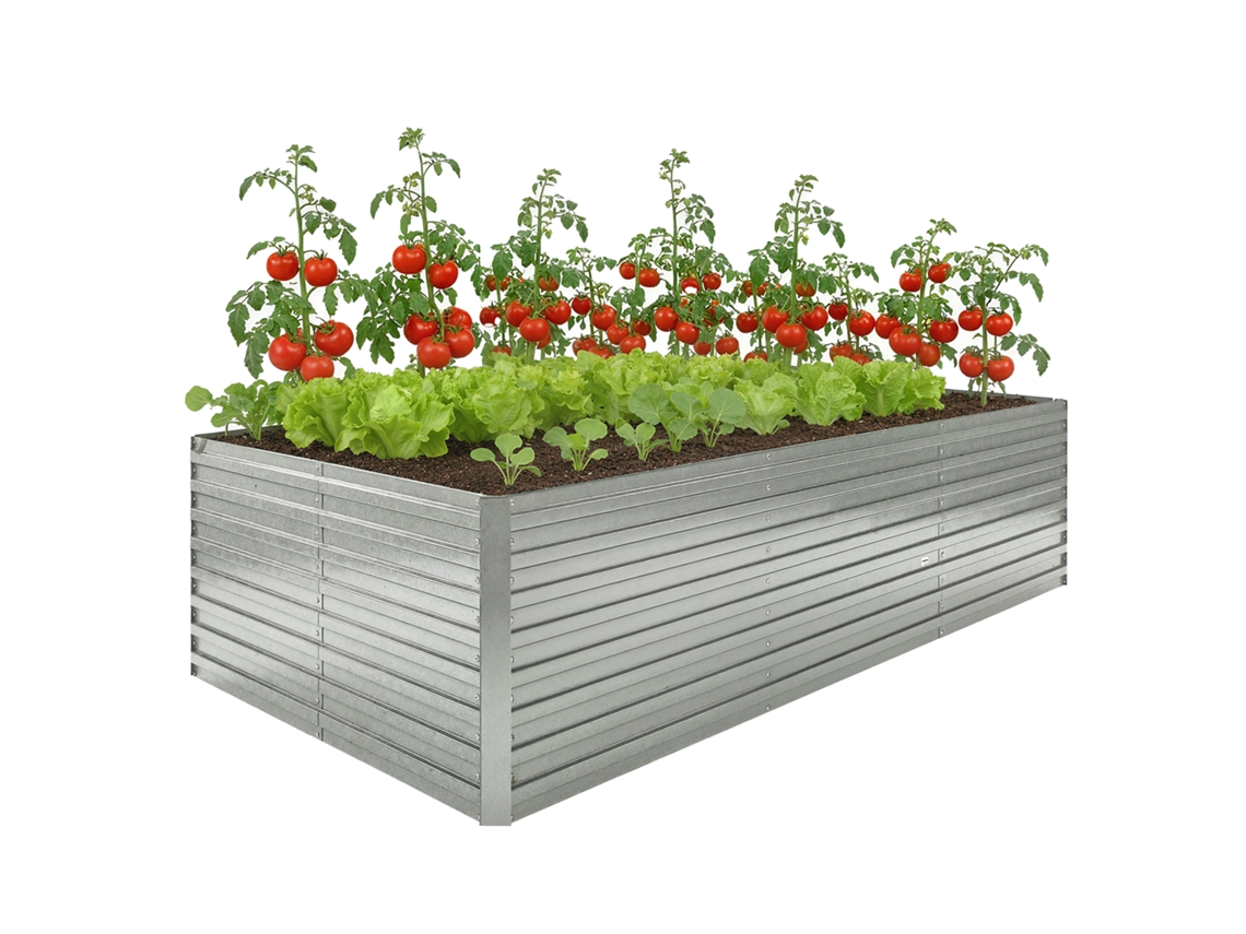 Vaso de Jardim Quadrado de Madeira com Composteira BTFORUS (123x123x25.5cm)