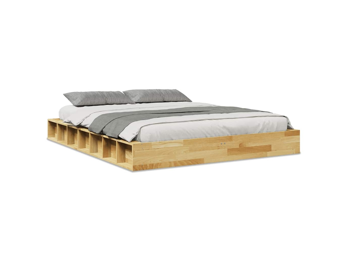 Bed Frame, Bed Frames Vidaxl Marrom Madeira De Carvalho (160 X 200 Cm)
