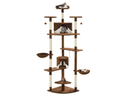 Vidaxl Árvore P/ Gatos Postes Arranhadores Sisal 203cm Castanho/branco