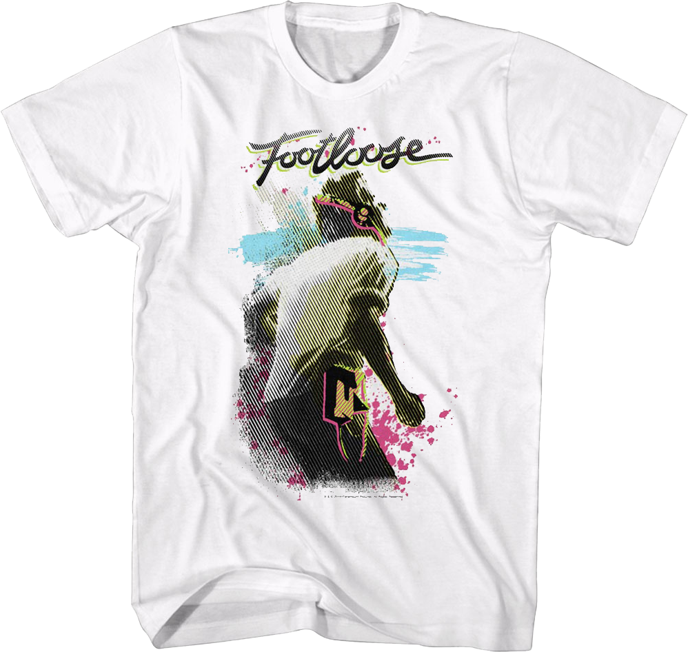T-Shirt Unissexo DEEPSTONE Retro Poster Footloose Branco S
