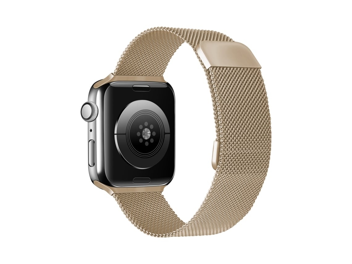 Pulseira De Relógio Lurelia Em Aço Inoxidável Milanese Loop Para Apple Watch Series 10 46 Mm Vintage Gold