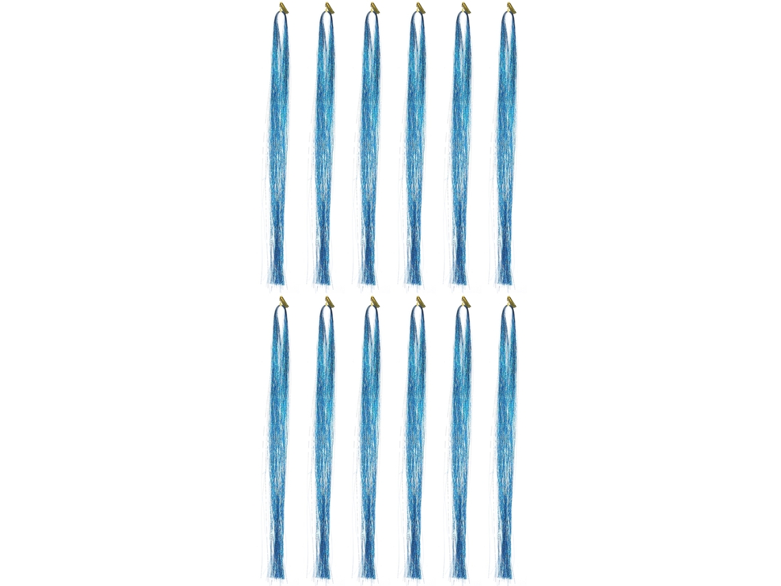 2026 extensiones de Pelo Coloridas Con Brillo Y Centellas Mechones de Pelo Brillantes Tinsels Azules