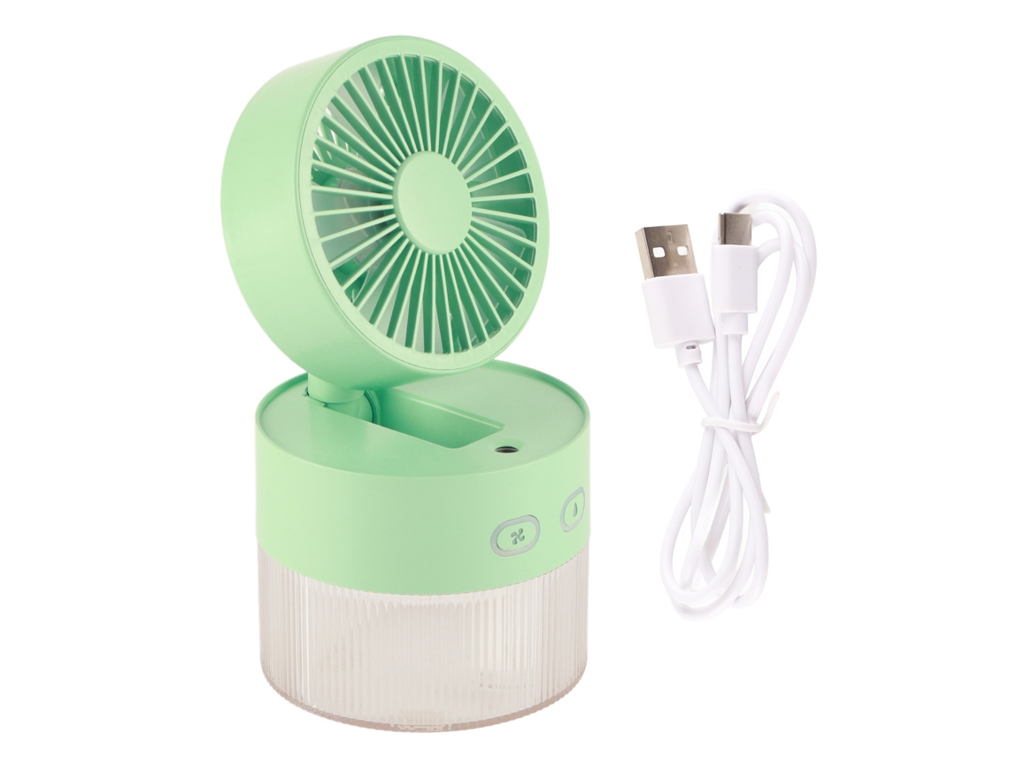 Ventilador De Mesa Mini Laxiscreed Com Funcção De Spray De Água E Cor Verde