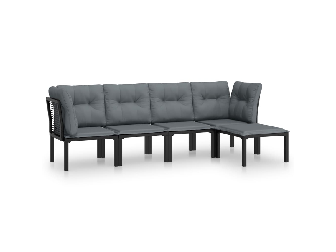 Garden Lounge Set, Garden Lounge Sets Vidaxl Preto Aço (n/a)