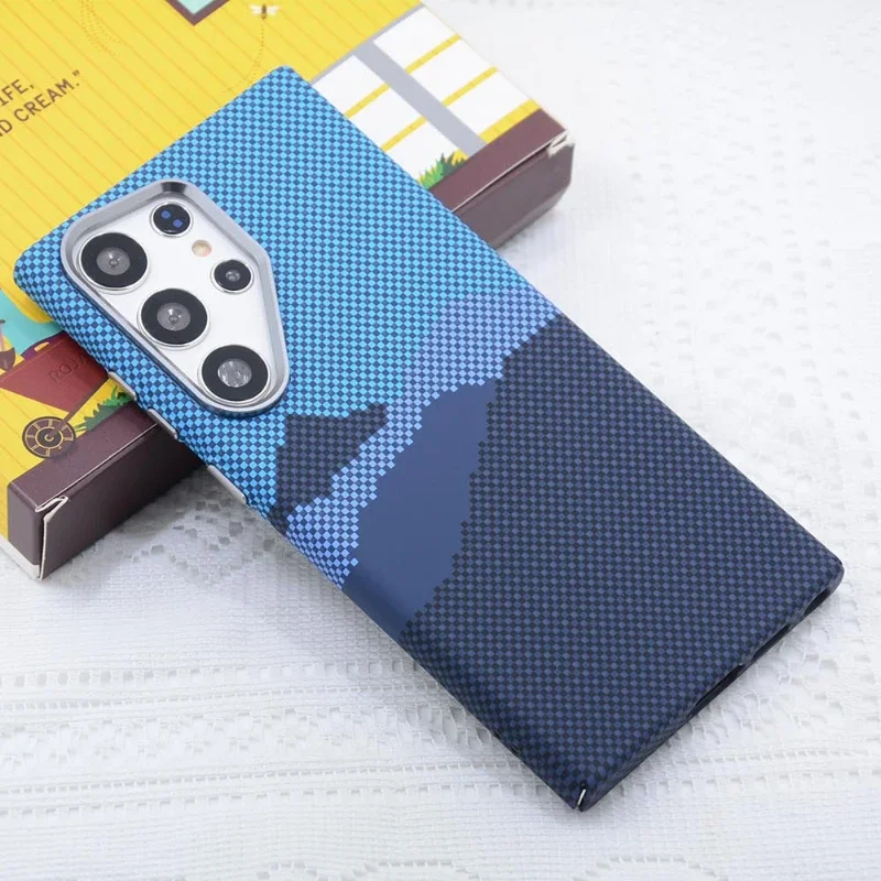 Capa Magnética Para Celular Com Textura De Fibra De Carbono (galaxy S25 Ultra), Capa Protetora À Prova De Choque Com Protetor De Lente Da Câmera.