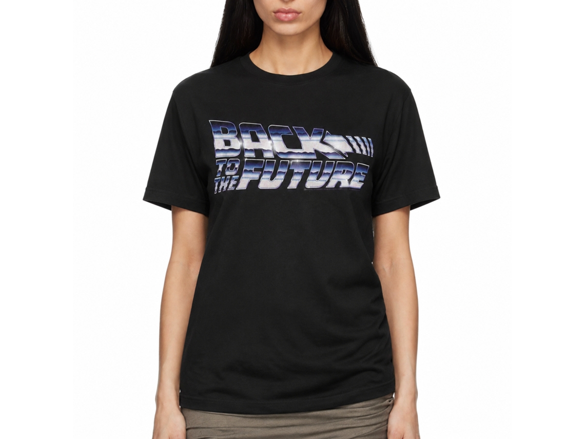 Rockinstone Back To The Future Movie Chrome To The Future Black Adult T-shirt Size:xxxl