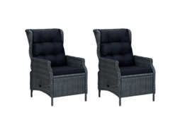 Maison Exclusive - 9 Pcs Conj. Jantar Exterior C/ Almofadões Vime Pe Cinza-escuro