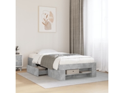 Vidaxl Estrutura De Cama 90x200 Cm Derivados De Madeira Cinza Sonoma