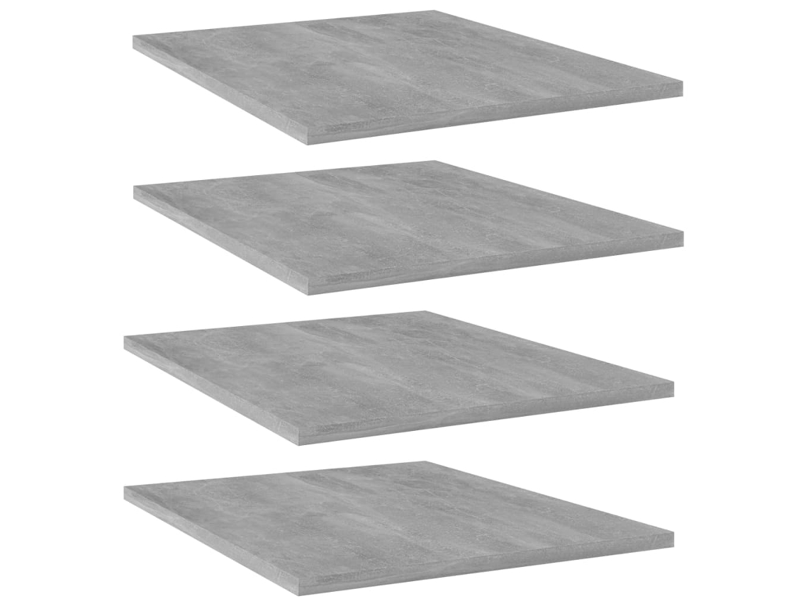 Vidaxl Prateleiras Para Estante 4 Pcs Derivados De Madeira Cinza