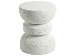 Mesa De Apoio Beliani Faliro De Óxido De Magnésio Branco Creme 37x37x45