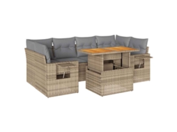 Garden Sofa Set, Garden Sofa Sets Vidaxl Bege Rattan / Vime (n/a)