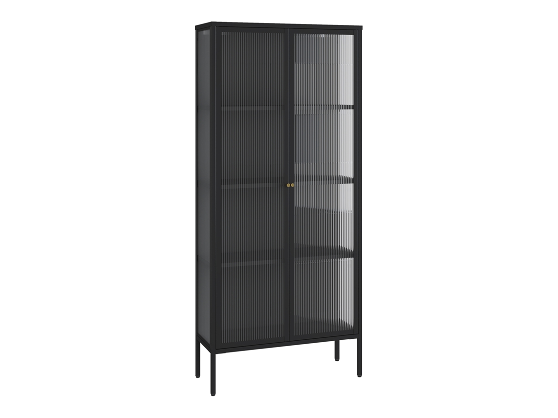 Vitrine Vinterhavn Com 2 Portas 180x80x35 Cm Aço Preto [EN.CASA]