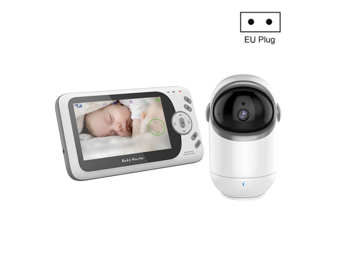 Monitor De Bebê Com Câmera De Visão Noturna Vb801 4.3 Polegadas Intercomunicador Sem Fio Câmera De Áudio E Vídeo Detecção De Temperatura Plugue Ue