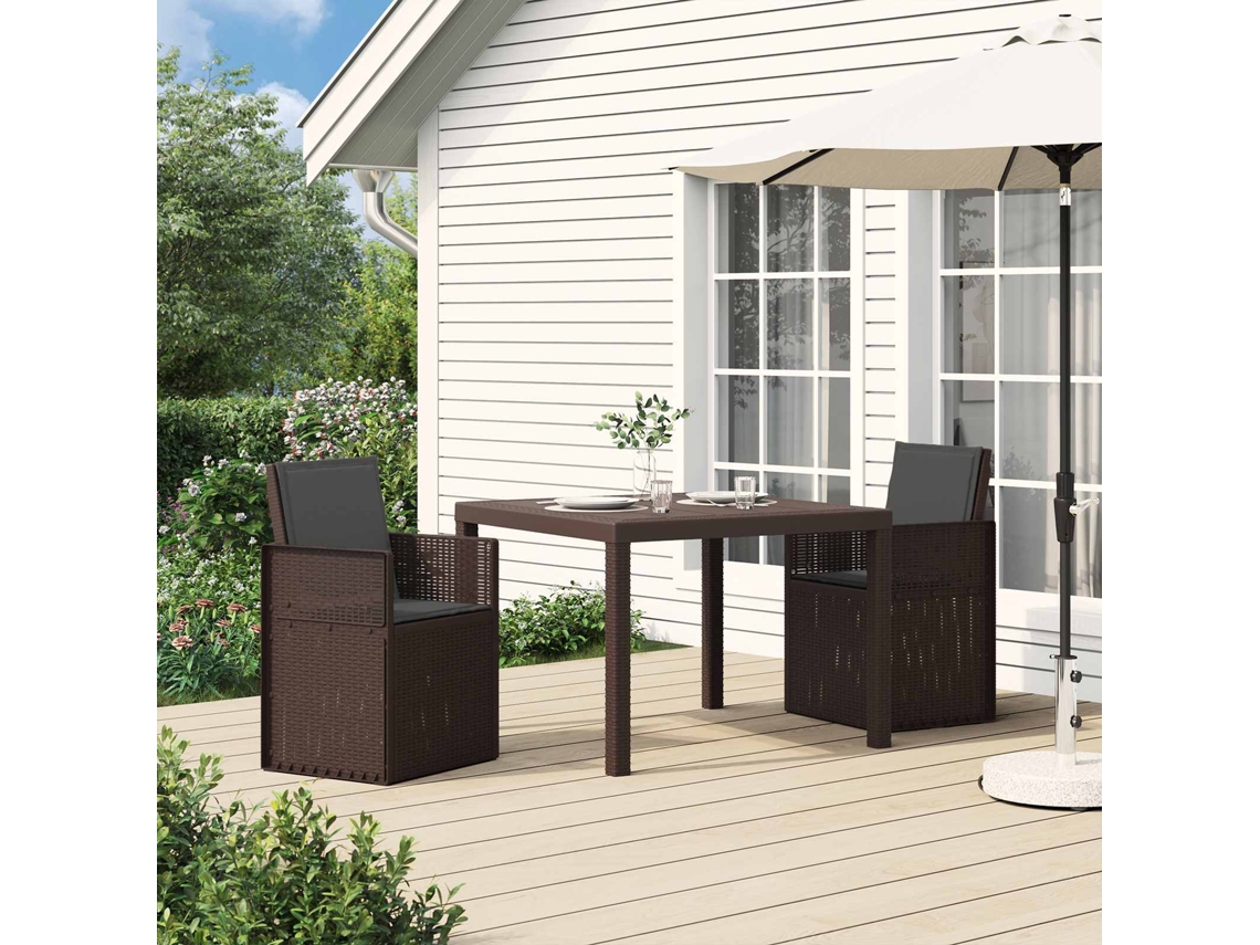 Vidaxl Cadeiras De Jantar Para Jardim 2 Unid. Castanho E Antracite Pp