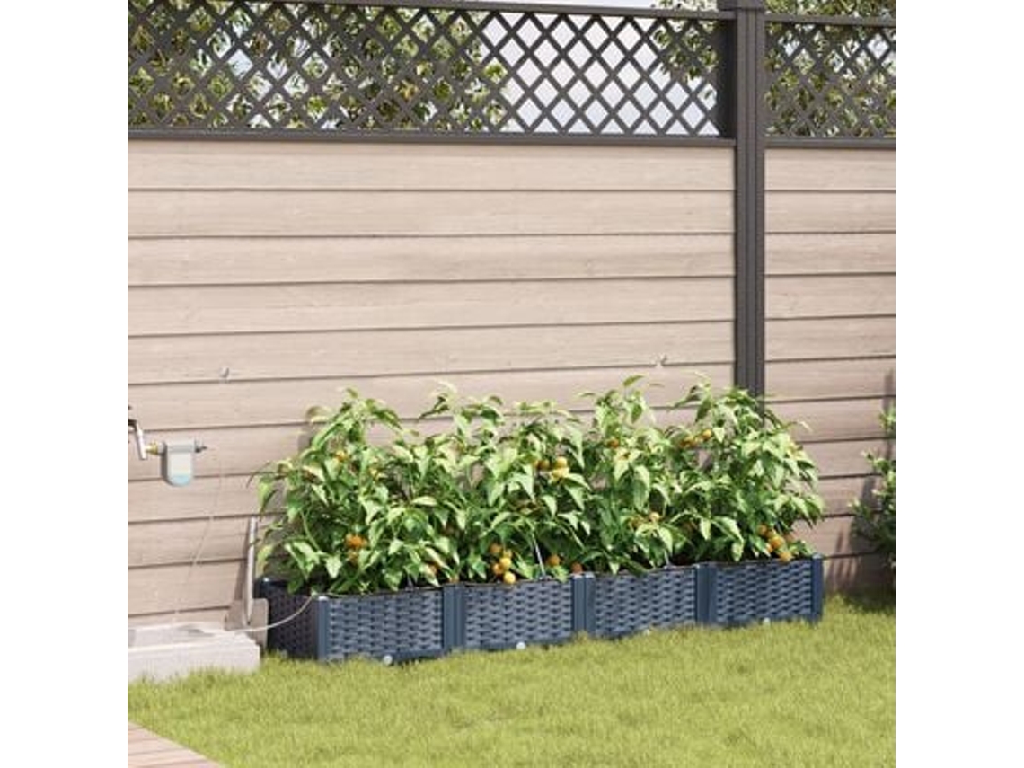 Jardineiras Com Sistema De Irrigação 4 Pcs Cinza Wsd434946 Lovely Home