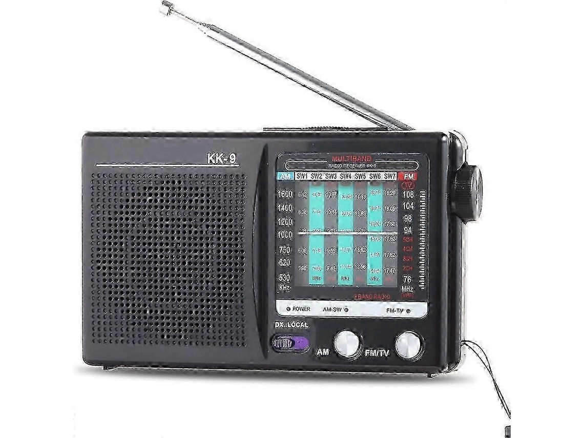 Rádio portátil AM/FM com tela IPS de 1,9 polegadas, receptor de todas as bandas GOKOCO