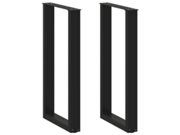 Vidaxl Pés De Mesa De Bar Em Forma De U, 2 Peças, Preto, 50x(90-91) Cm, Aço
