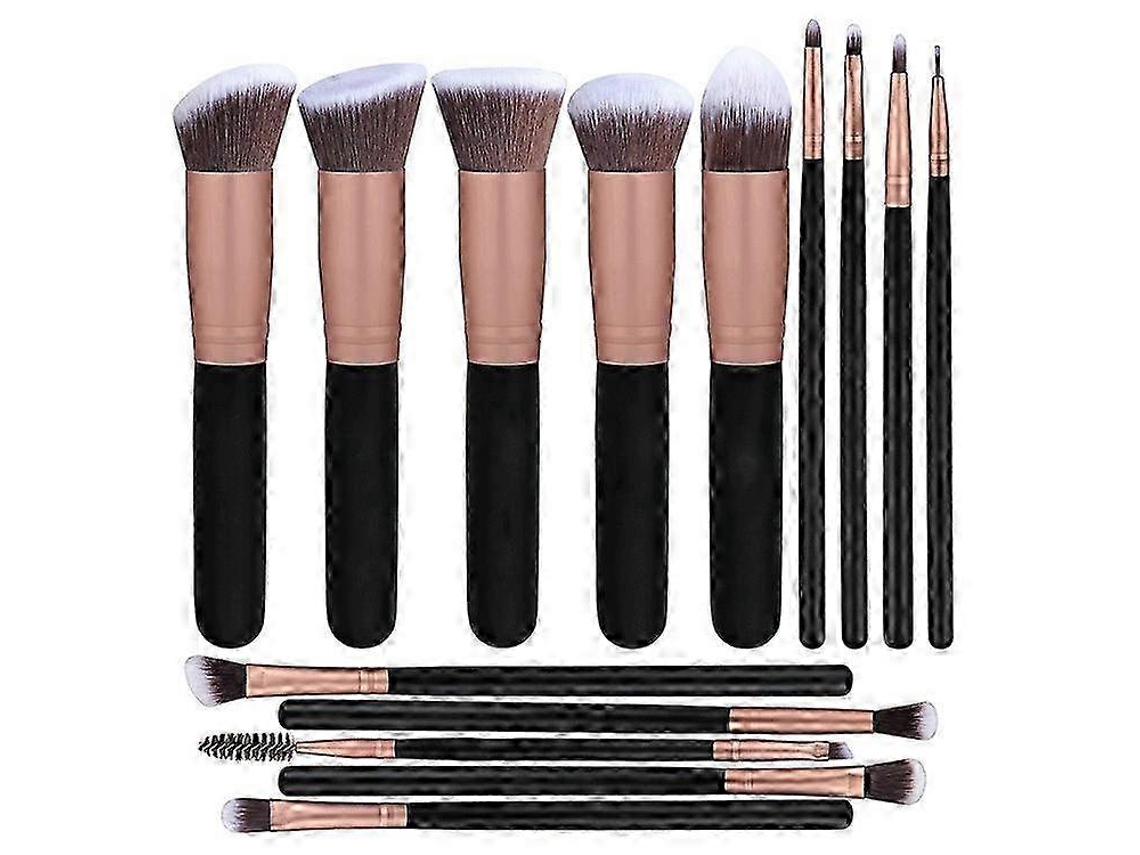Conjunto De 14 Pincéis De Maquiagem Sintéticos Premium Pincéis Kabuki, Base, Blush, Delineador E Pó Everley891