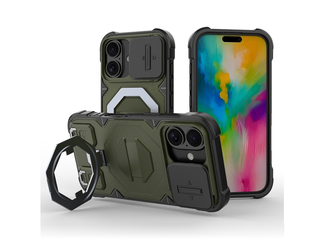 Capa Zruxe Compativel Com Iphone 16 (suporte Magsafe - Alca - Verde Escuro)