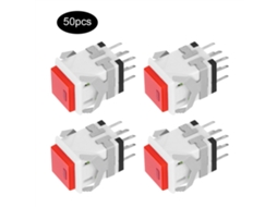 Interruptor Botão Automático Reset Instantâneo Vermelho Plástico