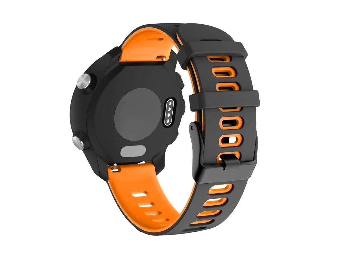 Bracelete Pioneer para Garmin Forerunner 645 Music Preto e Laranja
