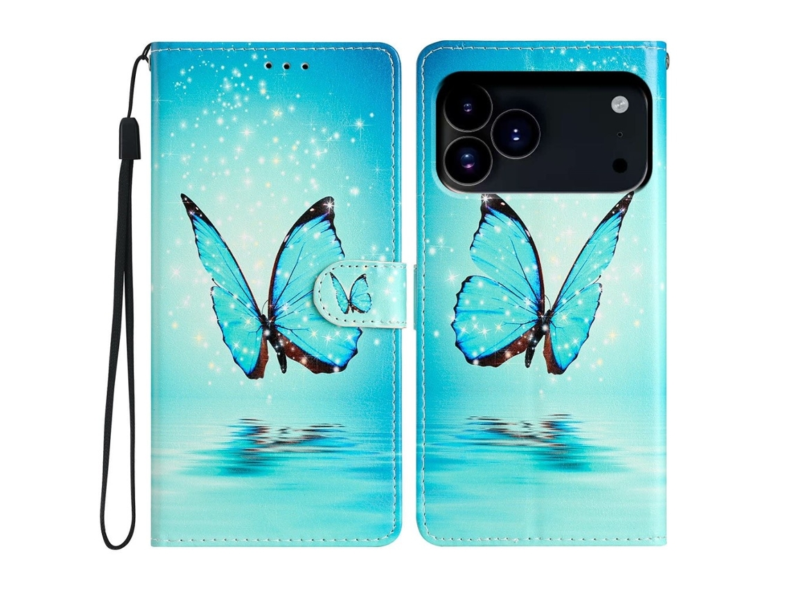 Capa Para Iphone 17 Pro Max Com Estampa De Borboleta Azul