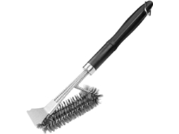 Escova de Limpeza para Grelha, com Raspador, Aço Inoxidável AQUAFORGE