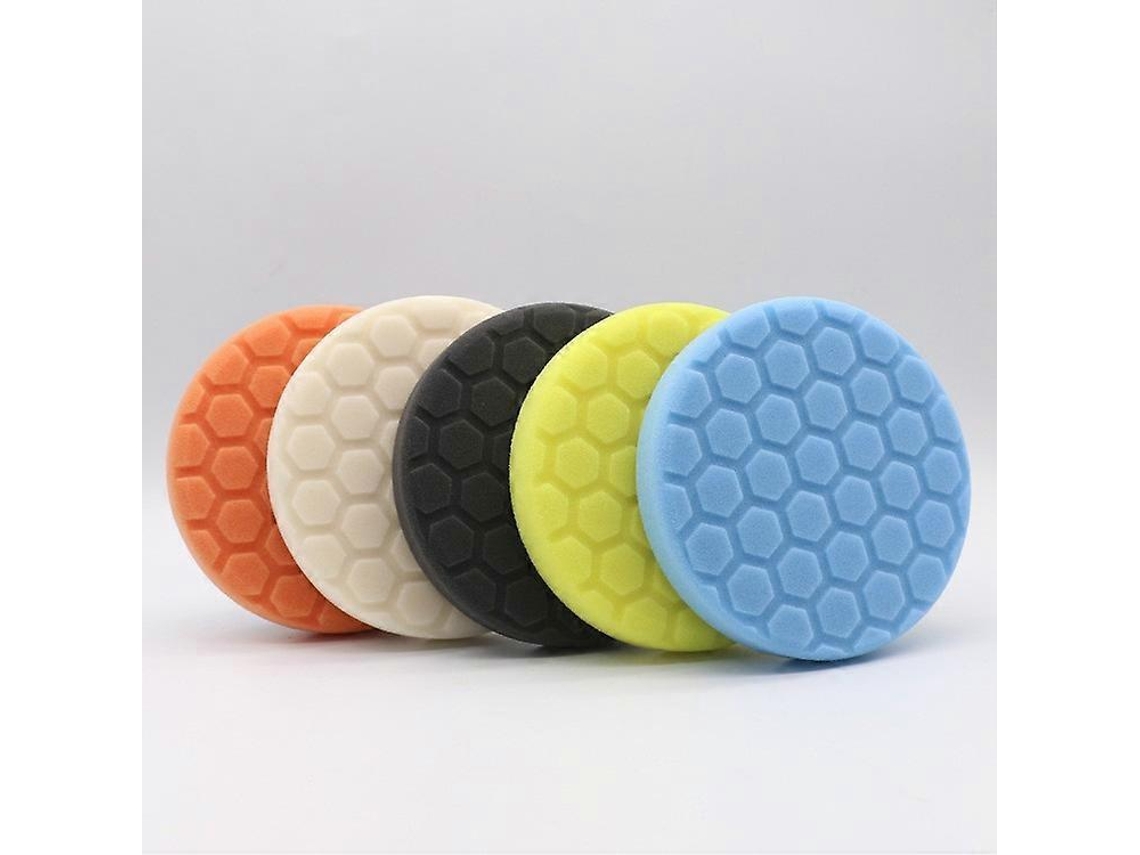 Set de 5 Gorros para Polidor 150 Mm: Gorros Amarillo, Naranja, Blanco, Azul Y Negro para Pulido Y Limpieza